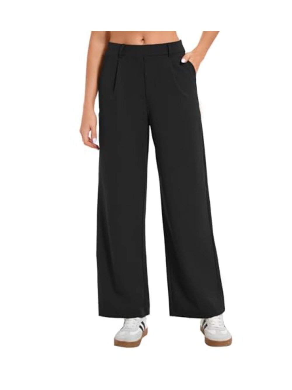Women's High Waisted Wide Leg Dress Pants Stretch Business Casual Trousers